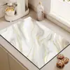 Tapete Drenante Simple de Mármol al por Mayor Tapete Absorbente de Agua Antideslizante de Tierra de Diatomeas para Encimera Tapete para Mesa de Comedor Tapete para Fregadero de Cocina