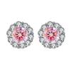 Pendientes de moissanita de imitación japonesa y coreana, pendientes de girasol para mujer, trémolo de platino chapado en 1 quilate, cadena de suministro de punto vivo