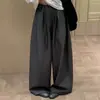 Moda coreana de alta gama para mujer de Dongdaemun, novedades de otoño: Pantalones casuales holgados de estilo coreano con cintura elástica y cordón