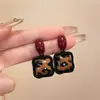 Brincos Vintage Leopard Maillard Vermelhos Femininos 2025 Novos Brincos de Alto Padrão Vintage Nicho Únicos