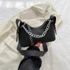 Bolso Pequeño para Mujer 2025 Nuevo Bolso Azul Textura Moda Viajero Cadena Hombro Axila Bolso Moda Cruzado Bolso Pequeño