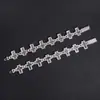 Nuevo Pulsera con Cruz de Plata de Ley S925 Incrustada con Diamantes y Moissanita de Color Totalmente Pavimentada Marca Trendy Transfronteriza Accesorios Comercio Exterior Comercio Electrónico