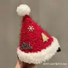 Grampo de cabelo Chapéu de Natal Vermelho infantil Menina menina pequena Grampo de cabelo de Natal Acessórios de cabelo Adorno de cabeça Princesa bebê menina