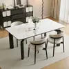 Mesa de Jantar de Ardósia Subsidiada pelo Governo Sala de Estar Casa Apartamento Pequeno Minimalista Luxo Leve Aluguel Mesa de Jantar Retangular
