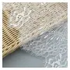 Tela de encaje de pestañas hueca no elástica de 150 cm, tejida en urdimbre de nailon, lencería para mujer, código de barras, alta elasticidad, transpirable