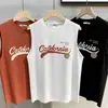 Camiseta Regata de Verão Estilo Americano com Estampa de Letras Simples Colete Moda Masculina Marca Solta Fitness Esportes Basquete Colete