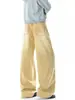 Muxi Ropa Estilo Retro Americano Lavado Vintage Versátil Pantalones de Pierna Recta Sueltos Pantalones de Trabajo Jeans de Calle para Hombre