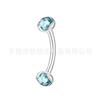 Clavo de ombligo de titanio F136 borde ondulado taladro de cristal anillo de ombligo cuerpo de aleación de titanio G23 joyería para perforación de cuerpo outlet de fábrica