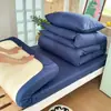 Juego de ropa de cama individual de tres piezas para dormitorio universitario de algodón, completo con edredón, relleno de edredón, funda de edredón de algodón puro y juego de sábanas de seis piezas