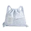 Mochila com Cordão de Grande Capacidade 2025 Novo Estilo Coreano Ins Bolinhas Transparente Bolsa de Dor Versátil Mochila Fofa para Mulheres