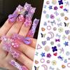 Venta al por mayor en vivo de TikTok, joyería de uñas moradas mixtas, estilo fresco para niñas, decoración de armadura