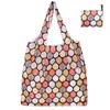 Bolsa de compras plegable de gran capacidad en stock, bolsa plegable ecológica, bolsa de compras para supermercado, bolsa de mano con estampado creativo portátil para almacenamiento
