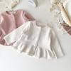 Suéter Cárdigan de Punto con Gancho a Mano para Bebé Niña, Estilo Ins Transfronterizo de Primavera, Chaqueta de Punto Fresca y Linda con Corte en A para Bebé Niña