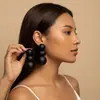 Pendientes de verano de estilo dopamina transfronterizos europeos y americanos, con moño redondo y múltiples capas, versátiles y elegantes, pendientes ovalados coloridos exagerados