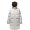 Chaqueta de plumas para hombre y mujer, de longitud media, hecha de plumón de pato blanco, engrosada, con capucha, corte holgado, cálida, adecuada para parejas, con etiquetas retiradas