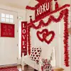 Pompónes con Forma de Corazón de San Valentín Más Vendidos Transfronterizos Decoración de Atmósfera de Corazón para Aniversario y Confesión de San Valentín