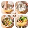 Bacia de Cozinha Estilo Coreano em Aço Inoxidável Bacia Colorida Doméstica Salah com Escala Tigela para Macarrão Frio Assar Bater Ovos e Bacia Transfronteiriça