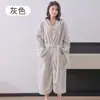 Pijama de coral fleece novo 2023 feminino outono e inverno fofo forrado com fleece roupão espesso camisola longa roupa de casa