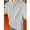 Camiseta de Gola Alta Cruzada para Homens, Marca Tendência de Verão Versátil Casual de Manga Curta, Camisa Polo de Manga Curta com Gola Alta Estilo Americano