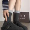 Meias Retro Azul Marinho Marrom para Outono e Inverno para Mulheres, Meias Arrastão de Cano Médio, Meias Versáteis da Moda que Não Apertam da Zhuji Socks
