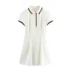 ZA ropa de mujer transfronteriza al por mayor estilo europeo y americano nuevo temperamento Joker ajustado de canalé manga corta vestido 3067306