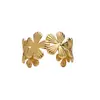 Pulsera Abierta con Patrón de Flor de Metal Transfronteriza Europea y Americana, Pulsera de Moda Casual con Personalidad, Joyería de Mano de Nicho de Lujo Ligero