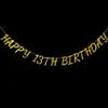 Bandeira Personalizada e Papel com Glitter de Flores para Aniversário de 30 40 50 60 70 80 90 100 Anos Disponível em 5 Cores