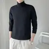 Suéter Sencillo de Color Sólido con Cuello Redondo para Hombre, Estilo Coreano Otoño e Invierno Ajuste Delgado Pulóver, Prendas de Punto Base Versátiles Casuales