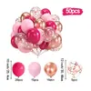 Conjunto de Balões Vermelho Rosa para Festa de Aniversário 50 Peças Decoração para Cenário Dia da Deusa Dia das Mães Dia das Mulheres Dia dos Namorados