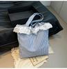 Bolsa de Lona Transfronteiriça para Mulheres 2026 Nova Moda Versátil Bolsa de Ombro Casual Bolsa Tote para o Dia a Dia Bolsa de Mão com Acabamento em Renda
