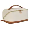 Bolsa de Maquillaje Portátil de PU con Estampado de Palmeras, Bolsa de Almacenamiento de Viaje Impermeable, Gran Capacidad, Gama Alta, Alta Apariencia, Neceser
