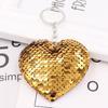 Llavero de lentejuelas comercio exterior de doble cara reflectante en forma de corazón bolsa de lentejuelas llavero para coche Día de San Valentín