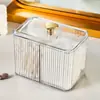 1 Peça Suporte para Cotonetes Suporte para Discos de Algodão com 3 Compartimentos Organizador Transparente para Bancada de Banheiro