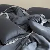 Conjunto de Colcha de Verão de Renda Francesa Classe A Tencel com Penas Leves e Seda Gelada Luxuosa - Conjunto de Quatro Peças