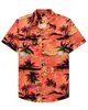 Camisa casual de manga corta con estampado digital 3D hawaiano transfronteriza europea y americana temática de playa