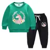 Conjunto de suéter infantil outono e inverno 2023 Estilo ocidental novo grande infantil de veludo acolchoado quente de inverno com mangas compridas