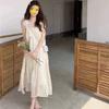 Saia de Suspensório Tie-Dye Branca 24 Novo Estilo Yunnan Lijiang Sanya Xinjiang Tailândia Turismo Estilo Étnico Saia de Praia
