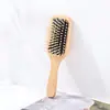 Pente de Air Bag de Madeira para Aniversário de Meninas Madeira de Lótus Simples Portátil Antiestático Massagem no Couro Cabeludo Doméstico Almofada de Ar Pente para Cabelo Liso