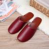 Pantuflas de Cuero Haining Verano Hogar Antideslizantes Suela Sólida Pareja Pantuflas de Piso Hombres y Mujeres Pantuflas de Punta Cerrada Venta al por Mayor