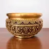 Lingote de Latão Tigela de Tesouro Auspiciosa para Acúmulo de Riqueza, Pote de Armazenamento de Arroz para Abertura, Sala de Estar, Loja, Decoração de Casa Recipiente de Arroz