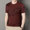Camiseta de Manga Corta de Seda de Hielo de Secado Rápido para Verano para Hombres, Camiseta Delgada Transpirable de Cuello Redondo para Jóvenes y Personas de Mediana Edad, Camiseta de Manga Media de Moda y Versátil