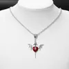 Estilo Gótico Retro Cadena Colgante Collar Corazón Punk Oscuro Cruz Roja y Negra Murciélago Multielemento Accesorios Transfronterizos