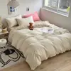 Conjunto de quatro peças em jacquard tingido no fio 100% algodão estilo coreano, algodão lavado, conjunto de três peças listrado simples de algodão puro para cama de estudante, estilo ins