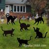 Placa de Sinalização Transfronteiriça Nova para Halloween com Silhueta de Gato Preto para Decoração de Quintal, Gramado e Jardim para Halloween