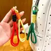 Nuevo Estilo Coreano Dopamina Taza de Agua Simple Bolso con Cordón Tejido Llavero Adorno de Cordón de Cuentas Perler DIY Accesorios