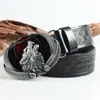 Hebilla de Aleación de Zinc con Cabeza de Lobo para Motocicleta Cinturón de Piel de Vaca Hebilla Retro para Hombre Cinturón Moderno Cinturón Casual Personalizado para Pantalones