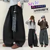 Pantalones Casuales de Patchwork Moda Estilo Coreano para Niñas Primavera y Otoño 2026 Nuevos Pantalones Casuales de Pierna Ancha Curva de Terciopelo de Copo de Nieve de Otoño