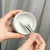 Brocha de Silicona para Mascarilla de Salón de Belleza con Mango Largo Sólido Transparente de Cristal de 11 cm, Cabeza Suave en Forma de Espátula Herramienta DIY para Spa