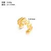 Anillo de apertura geométrica de acero de titanio con presión de aceite de venta caliente transfronteriza, resistente a la decoloración, estilo INS, anillo de acero inoxidable para mujer chapado en oro de 18k