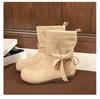 Nuevas Botas Cortas Retro para Aumentar la Altura Otoño e Invierno 2025 Zapatos de Mujer Punta Redonda con Cordones Botas de Suela Suave Botas Vaqueras Western Birkenstock